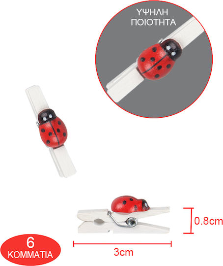 Tpster Wooden Clothespins 6pcs