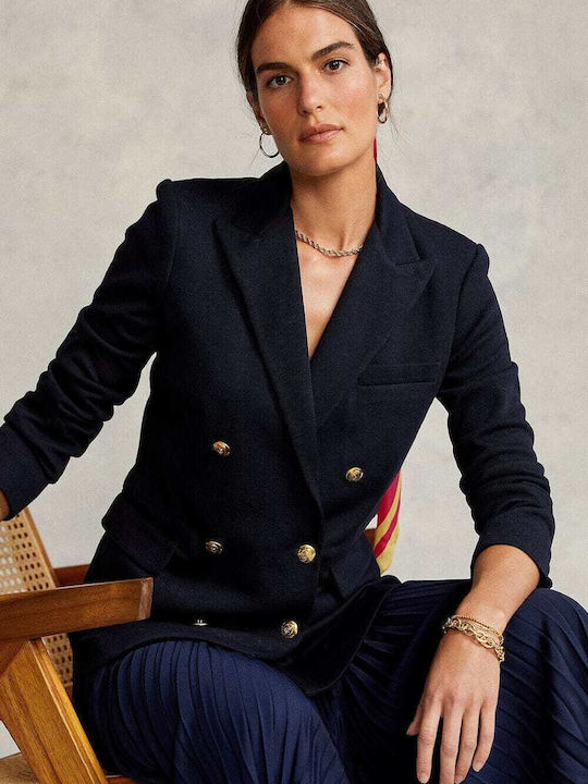 Ralph Lauren Γυναικείο Σταυρωτό Σακάκι Χρυσό