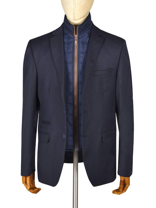 Makis Tselios Fashion Men's Suit Jacket Navy Blue