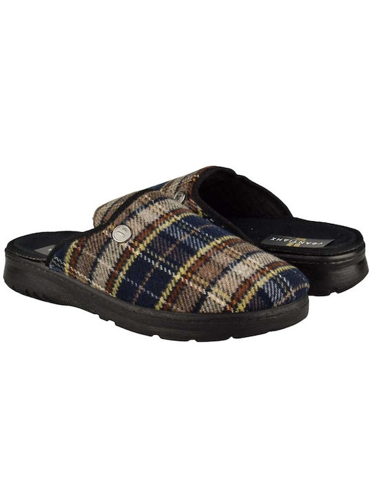 Yfantidis Men's Printed Slippers Brown