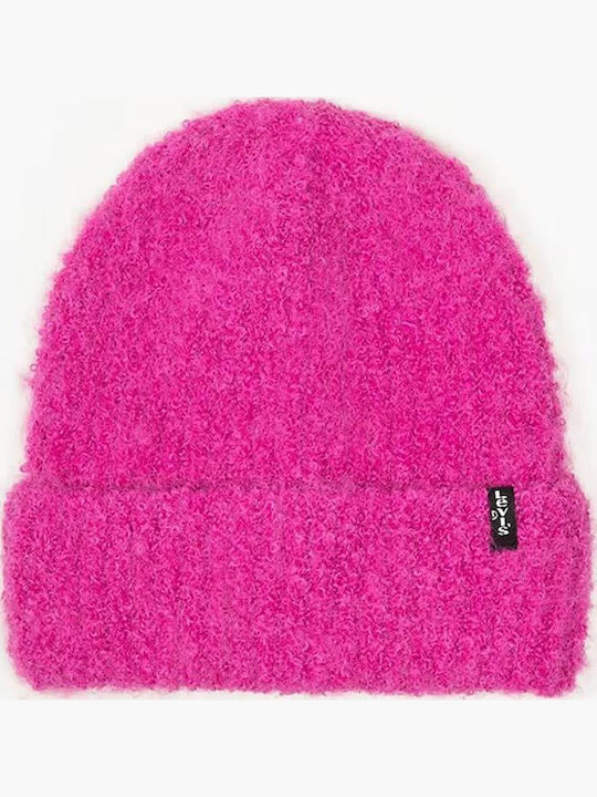 Beanie Frauen Beanie Gestrickt in Fuchsie Farbe