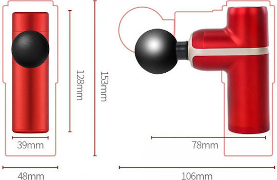 Cenocco CC-9114 Portable Mini Portable Mini Gun Massage for the Legs, the Body & the Hands with Vibration Red