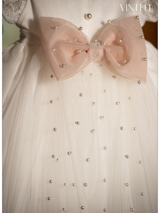 Vinte li Ecru Baptism Dress with Lace