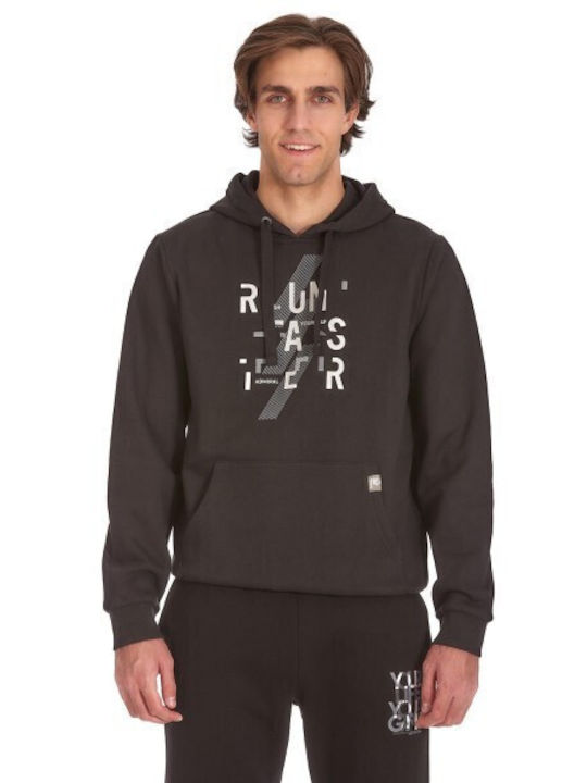 Admiral Herren Sweatshirt mit Kapuze und Taschen Schwarz