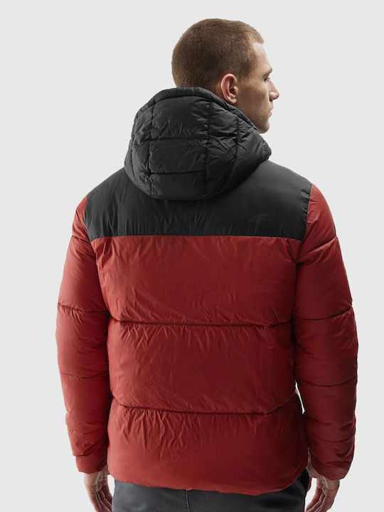 4F Herren Winter Jacke Lässig Rot