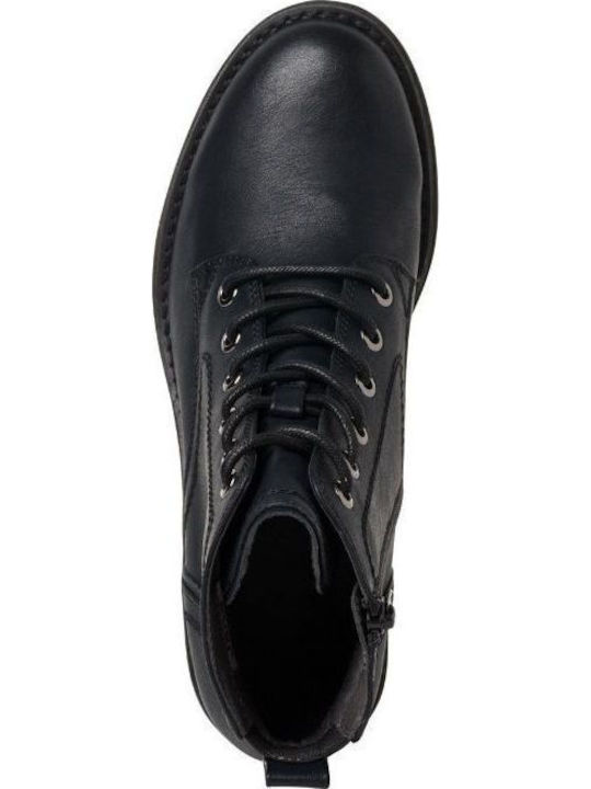 Women's Ankle Boots with Medium Heel & Fur Black