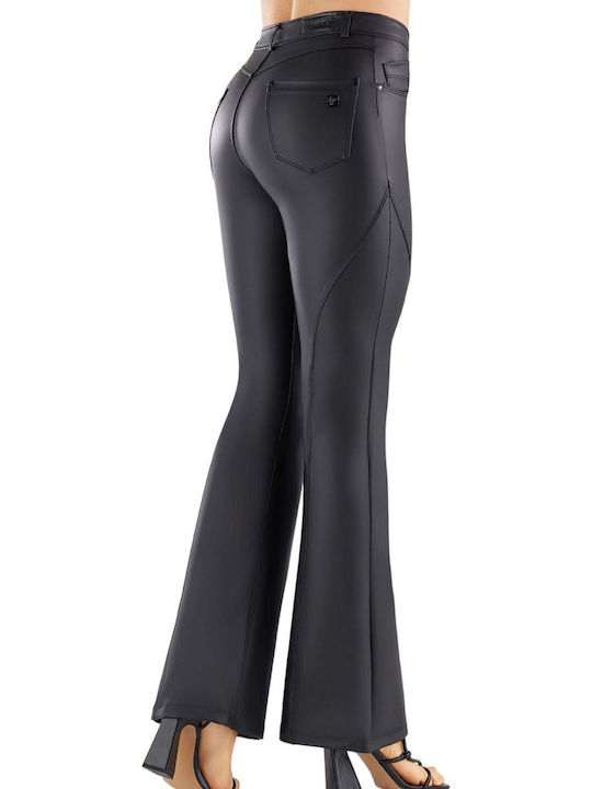 Freddy Damen Leder Hose Schwarz