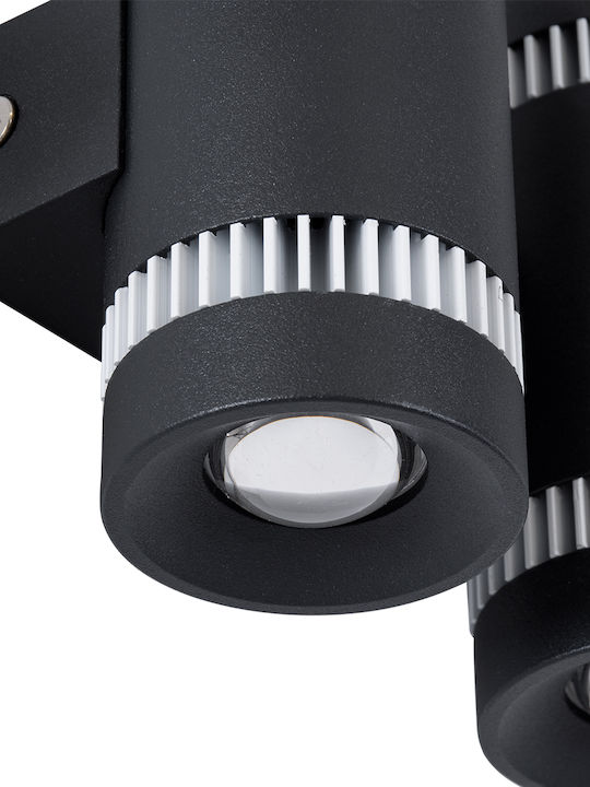 GloboStar Cannonal Wall-Mounted Outdoor Spot LED IP20 20W with Warm White Light Double Beam 12x6.5x11cm