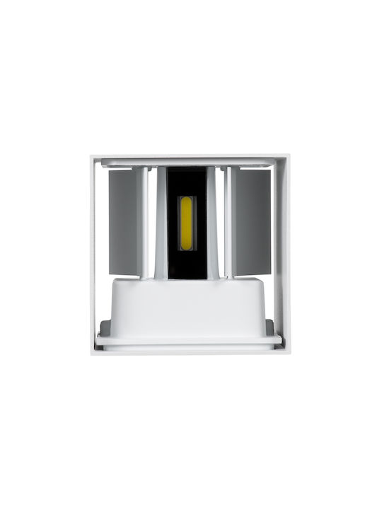 GloboStar Axis-s Wall-Mounted Outdoor Ceiling Lamp LED IP65 10W with Cool White Light Double Beam 10x10x10cm