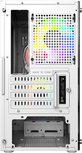 Logic Atos Gaming Mini Tower Κουτί Υπολογιστή με Πλαϊνό Παράθυρο και RGB Φωτισμό Λευκό