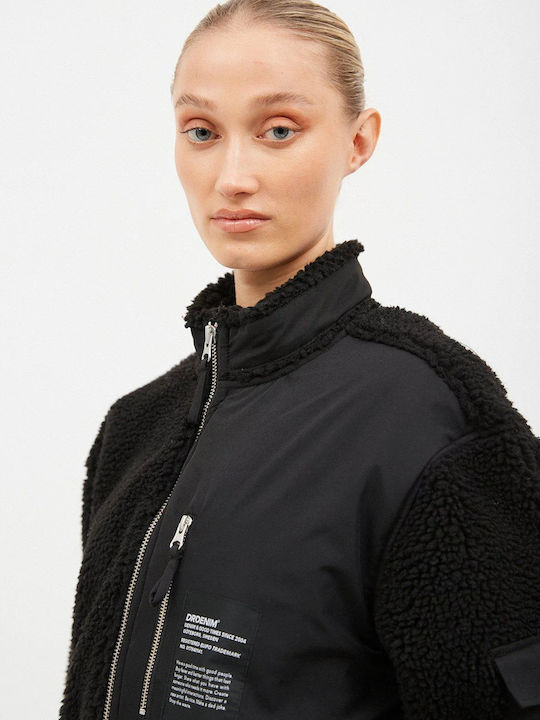 Women's Short Puffer Jacket for Winter Black