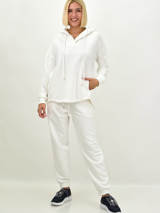 Potre Damen-Sweatpants-Set Weiß