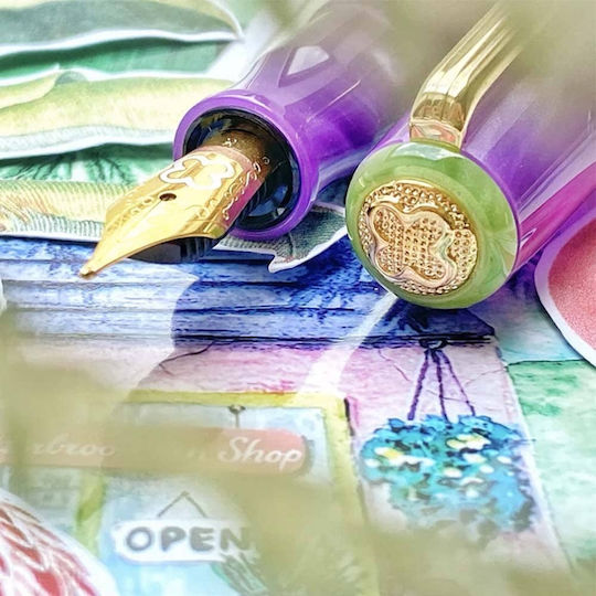 Esterbrook Pens Medium Purple Fountain Pen made of Steel with Purple Ink