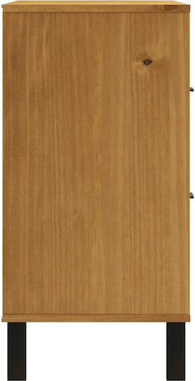 Chest of Drawers of Solid Wood with 2 Drawers Brown 80x40x80cm