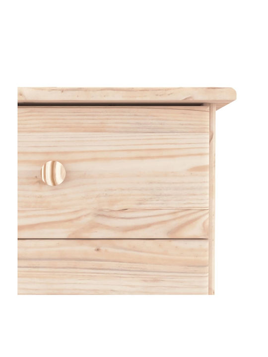 Chest of Drawers of Solid Wood with 5 Drawers Brown 77x35x73cm