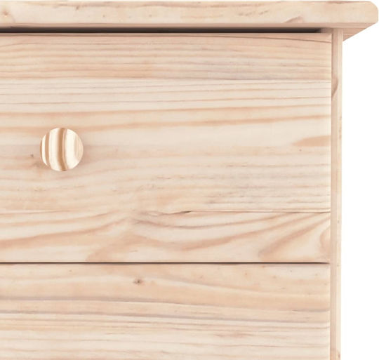 Chest of Drawers of Solid Wood with 5 Drawers Brown 77x35x73cm