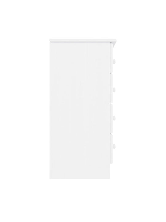 Chest of Drawers of Solid Wood with 5 Drawers Λευκή 77x35x73cm