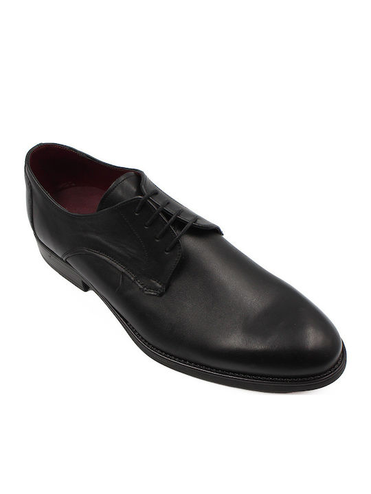 Basic Leder Herren Freizeitschuhe STRIPE Μαύρο