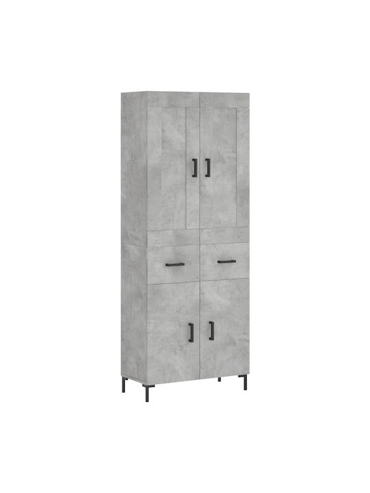 În picioare pe podea de Birou Lemnoasă Gri 69.5x34x180cm
