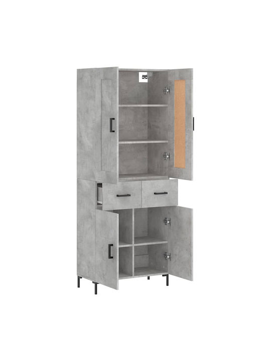 În picioare pe podea de Birou Lemnoasă Gri 69.5x34x180cm