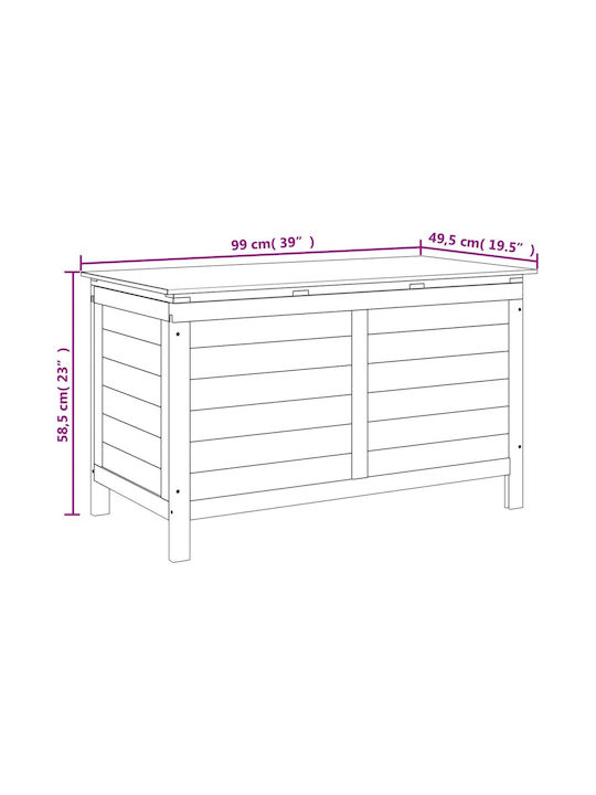 vidaXL Outdoor Storage Box Gray L99xW49.5xH58.5cm