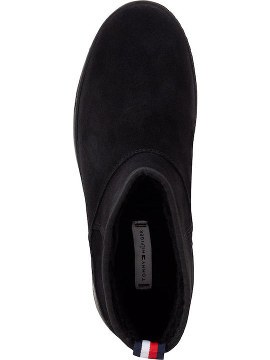 Suede Γυναικεία Μποτάκια Μαύρα
