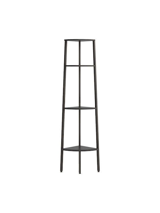 Corner Black Bookcase 45.5x31.5x150 cm