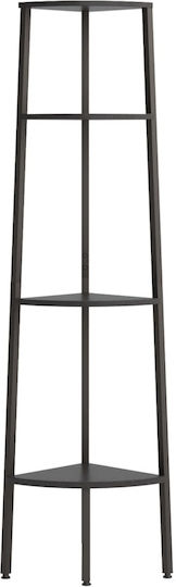 Eckbibliothek Schwarz 45.5x31.5x150cm