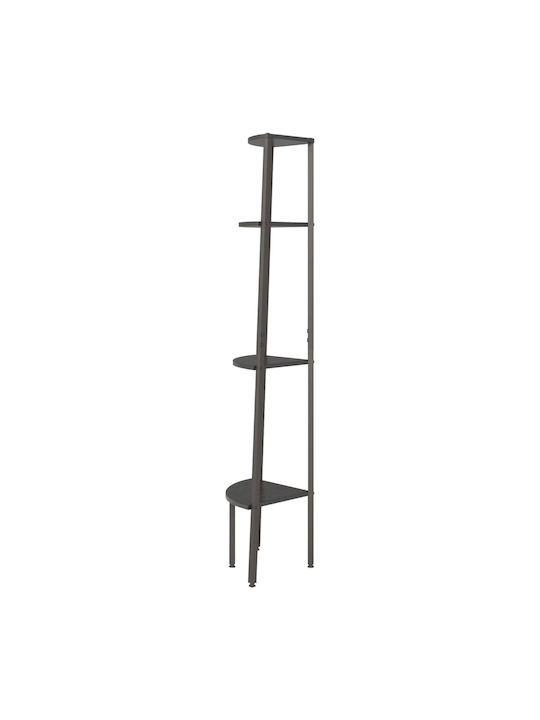 Corner Black Bookcase 45.5x31.5x150 cm