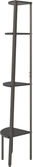 Eckbibliothek Schwarz 45.5x31.5x150cm