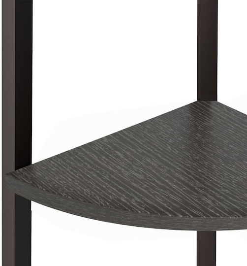 Eckbibliothek Schwarz 45.5x31.5x150cm