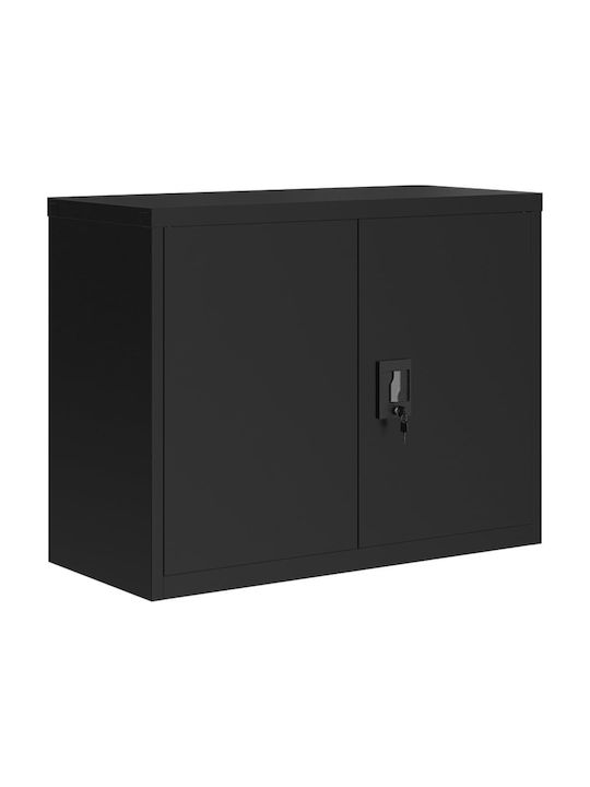 Cabinet de Birou Metalic Negru 90x40x70cm
