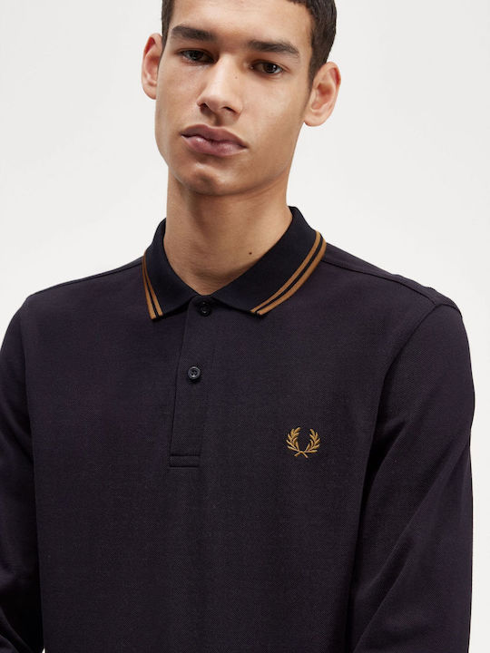 Fred Perry Twin Tipped Ανδρική Μπλούζα Μακρυμάνικη Polo Navy Μπλε