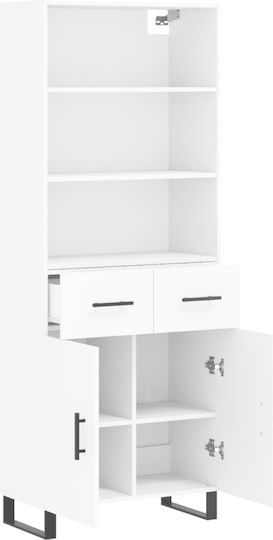 Weißes Bücherregal 69,5x34x180cm