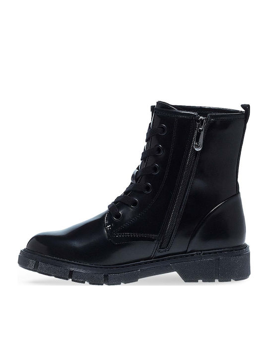 Stiefeletten Damen aus Lackleder Schwarz