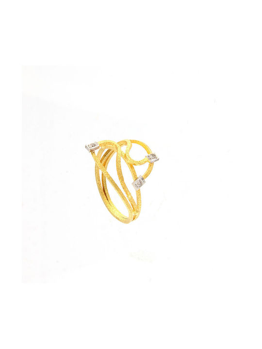 Ios Women's Gold Ring with Diamond 18K