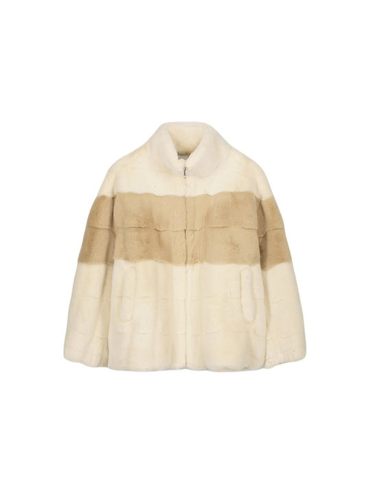 Women's Short Fur Beige