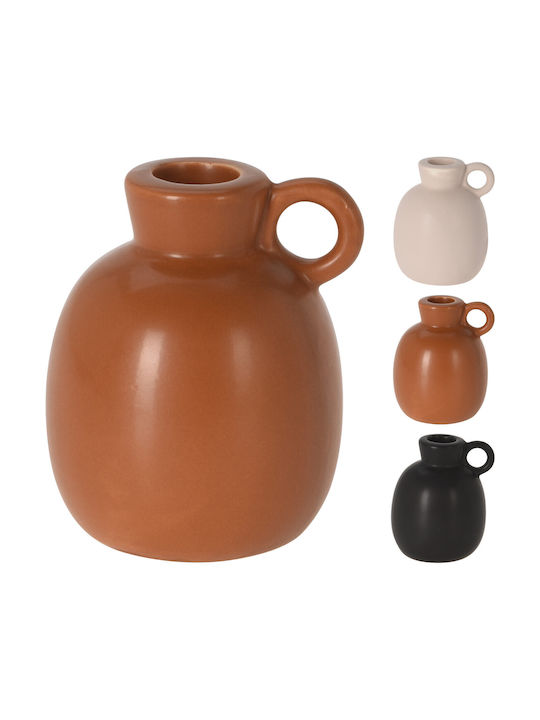 Koopman General Use Vase with Lid Ceramic Brown 8x10cm 1 Pieces