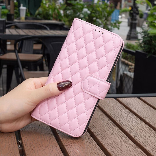 Puff Rhombus Wallet Ροζ (Oppo A98)