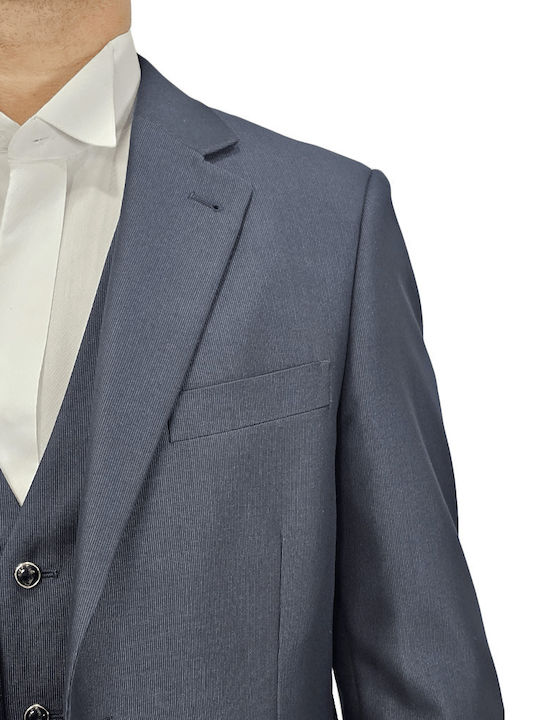 Men's Winter Suit with Vest Blue