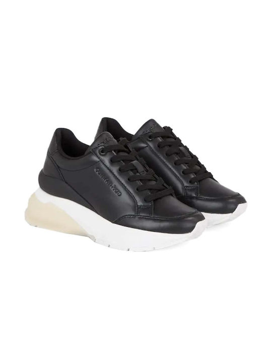 Calvin Klein Wedge Runner Lace Up Wn Sneakers Black / Bright White