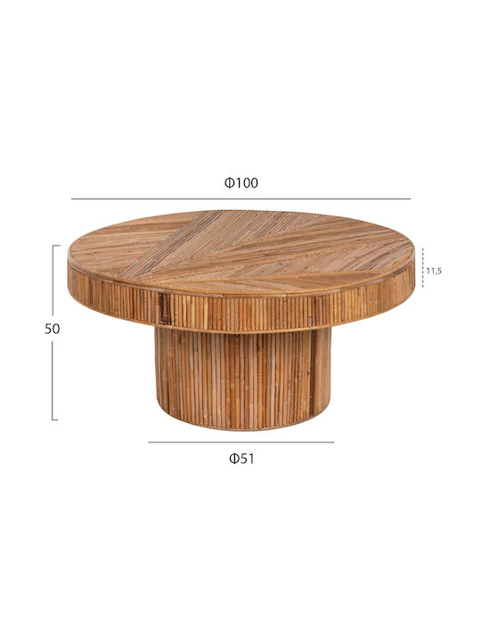 Round Side Table made of Bamboo Natural W51xL51cm