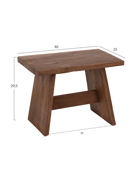 Rectangular Side Table Made of Solid Wood Brown 40x25x29.5cm