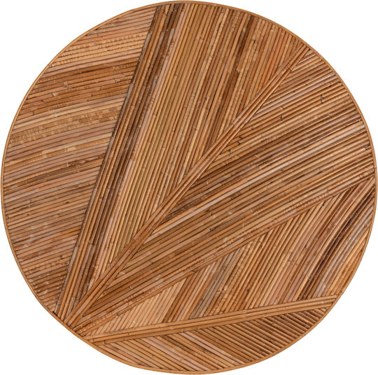 Masă Laterală Rotundă Din Bambus Natural L51xL51xÎ50cm