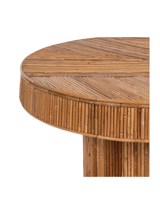 Masă Laterală Rotundă Din Bambus Natural L51xL51xÎ50cm