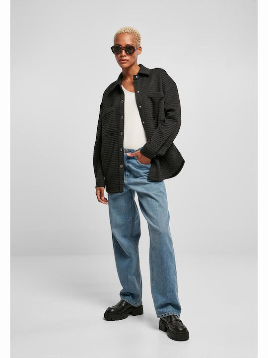 Femeie Negru Overshirt