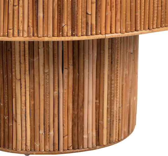 Masă Laterală Rotundă Din Bambus Natural L51xL51xÎ50cm