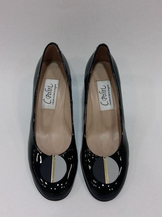 Anatomic Patent Leather Black Medium Heels