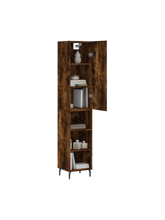 vidaXL Bibliothek Rauch Eiche 34.5x34x180cm