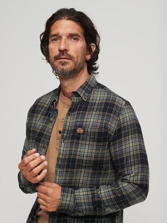Lumberjack Long-sleeved Flannel Shirt Checked Black